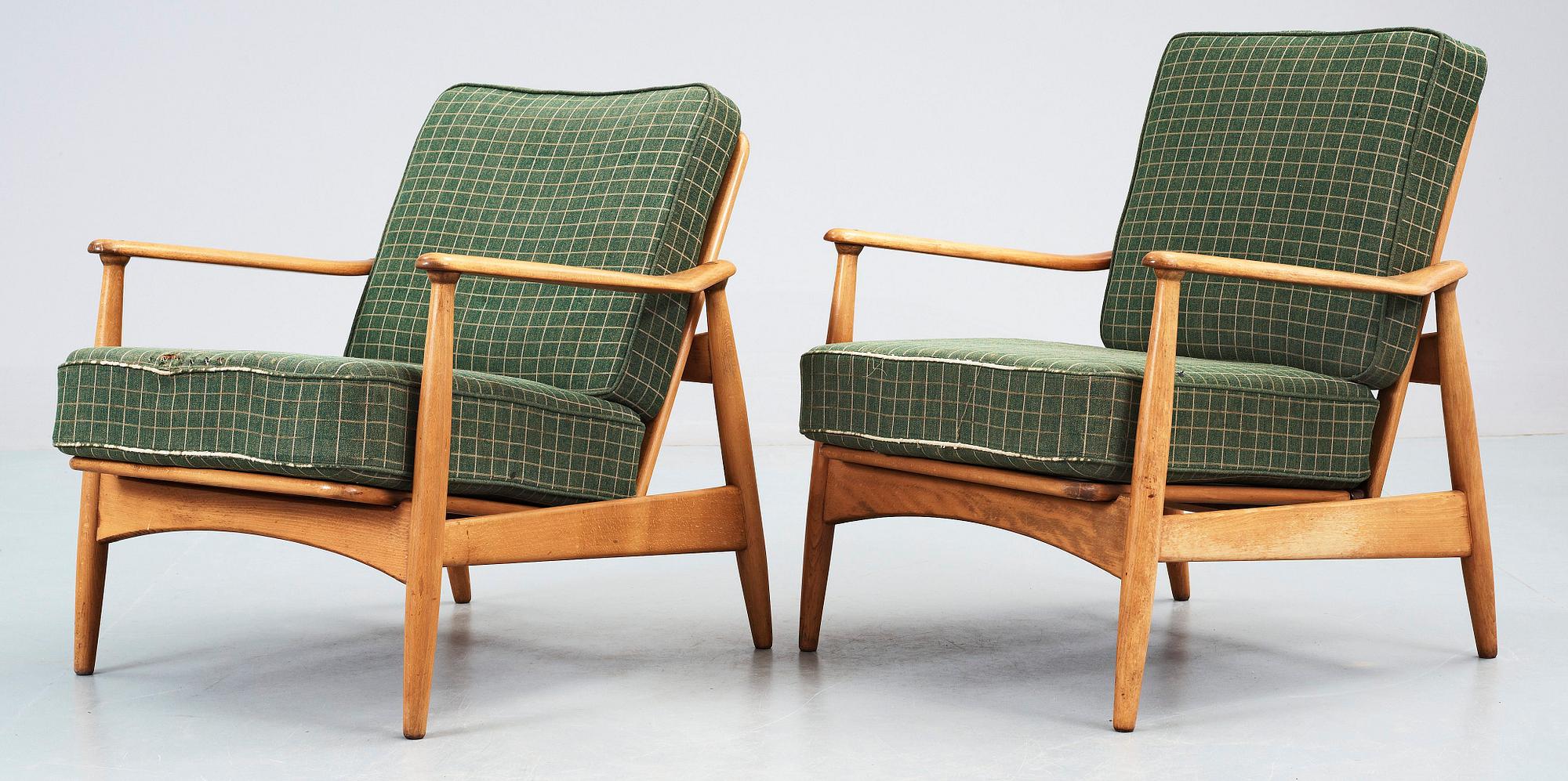 FÅTÖLJER, ett par, 1950/60-tal.