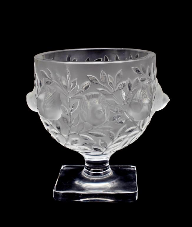 SKÅL PÅ FOT, kristallglas, Lalique 1900-tal.