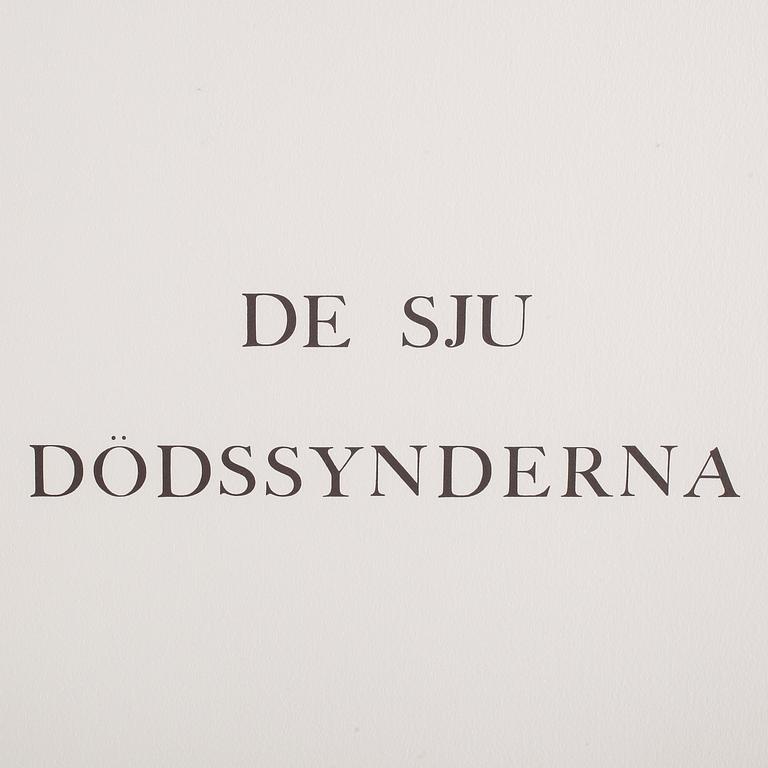 BENGT LINDSTRÖM, mapp med 7 carborundumetsningar, signerade och numrerade 83/90, editerade av ABCD, Paris, utgiven 1976.