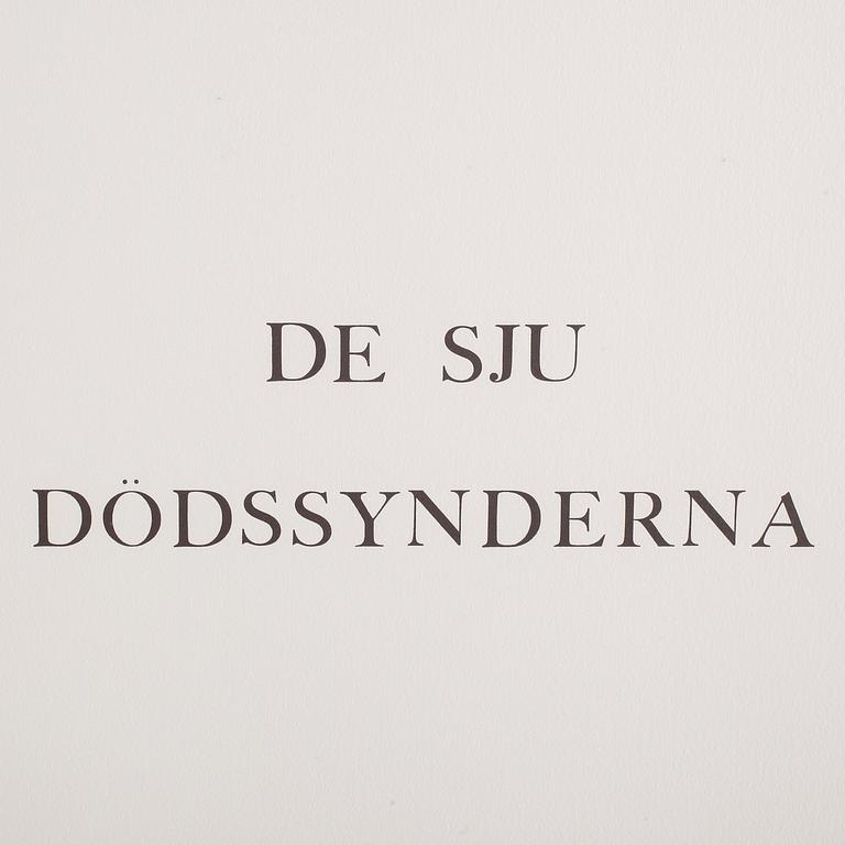 BENGT LINDSTRÖM, mapp med 7 carborundumetsningar, signerade och numrerade 83/90, editerade av ABCD, Paris, utgiven 1976.