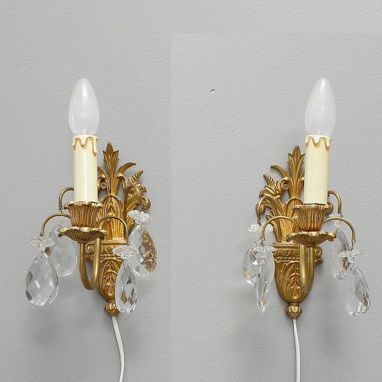 LAMPETTER, 1 par. Mässing och prismor, 1900-talets andra kvartal.