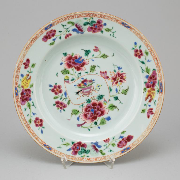 Five famille rose plates, Qing dynasty, Qianlong (1736-95).