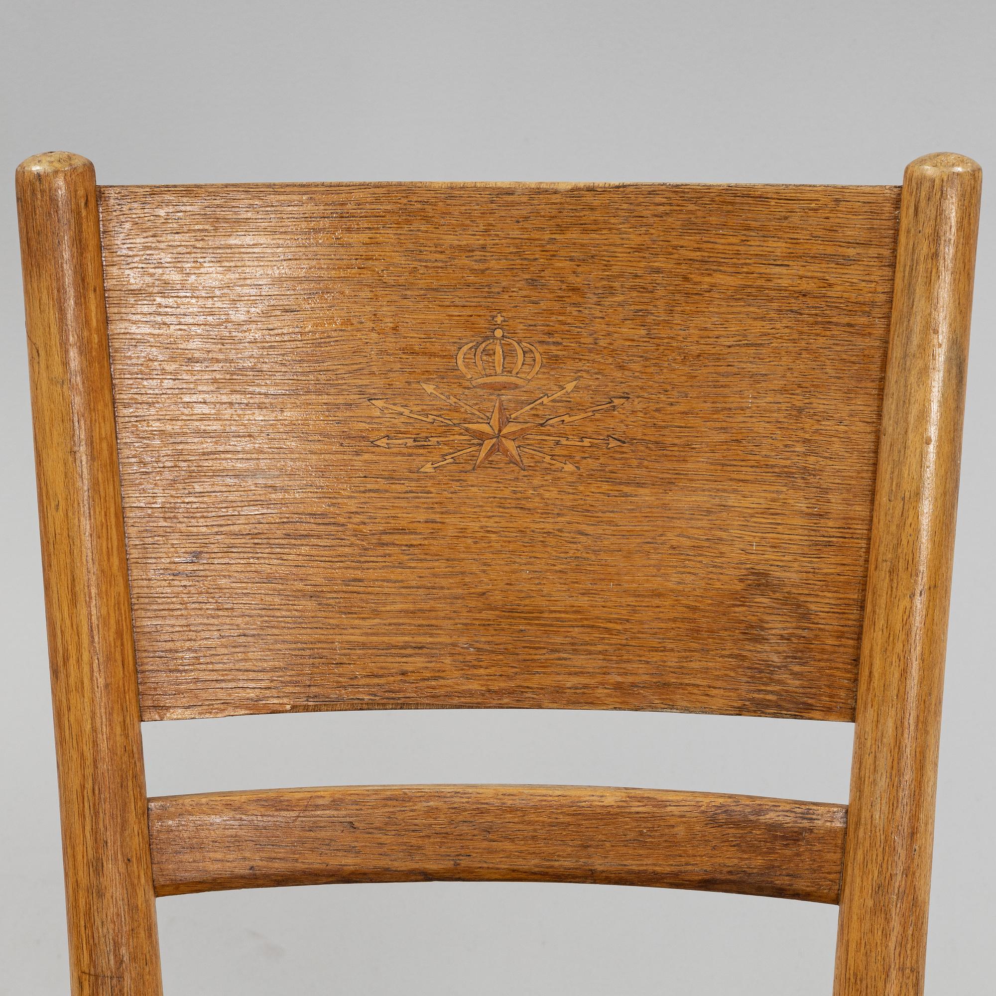 A pair of oak and beech chairs, Gemla, Diö, first half of the 20th Century.