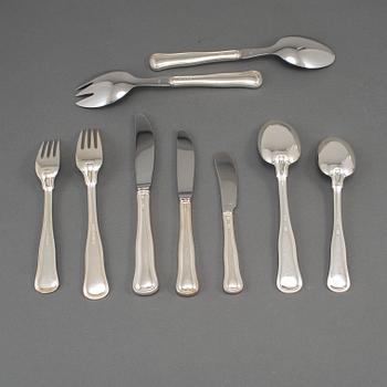 BESTICKUPPSÄTTNING, 78 delar, silver. Bl.a. Mema, Cohr, Lidköping samt Cohr, Danmark, 1900-talets andra hälft.