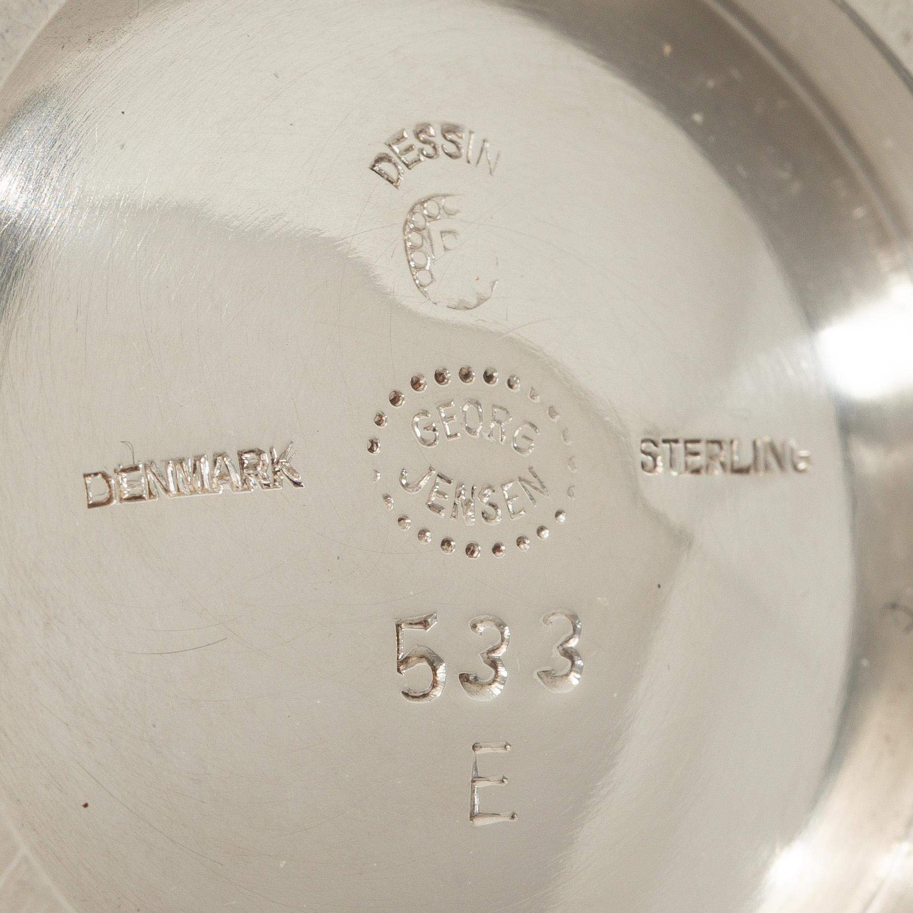 Georg Jensen, a set of four pieces tea and coffee service, sterling silver, design Johan Rohde, 533 and 787, Copenhagen.