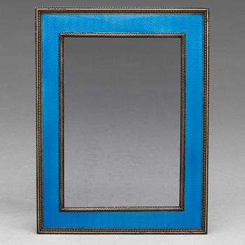 Fabergé, Photo frame front, enamel and silver, maker's mark presumably of Hjalmar Armfelt. St. Petersburg 1908-17.