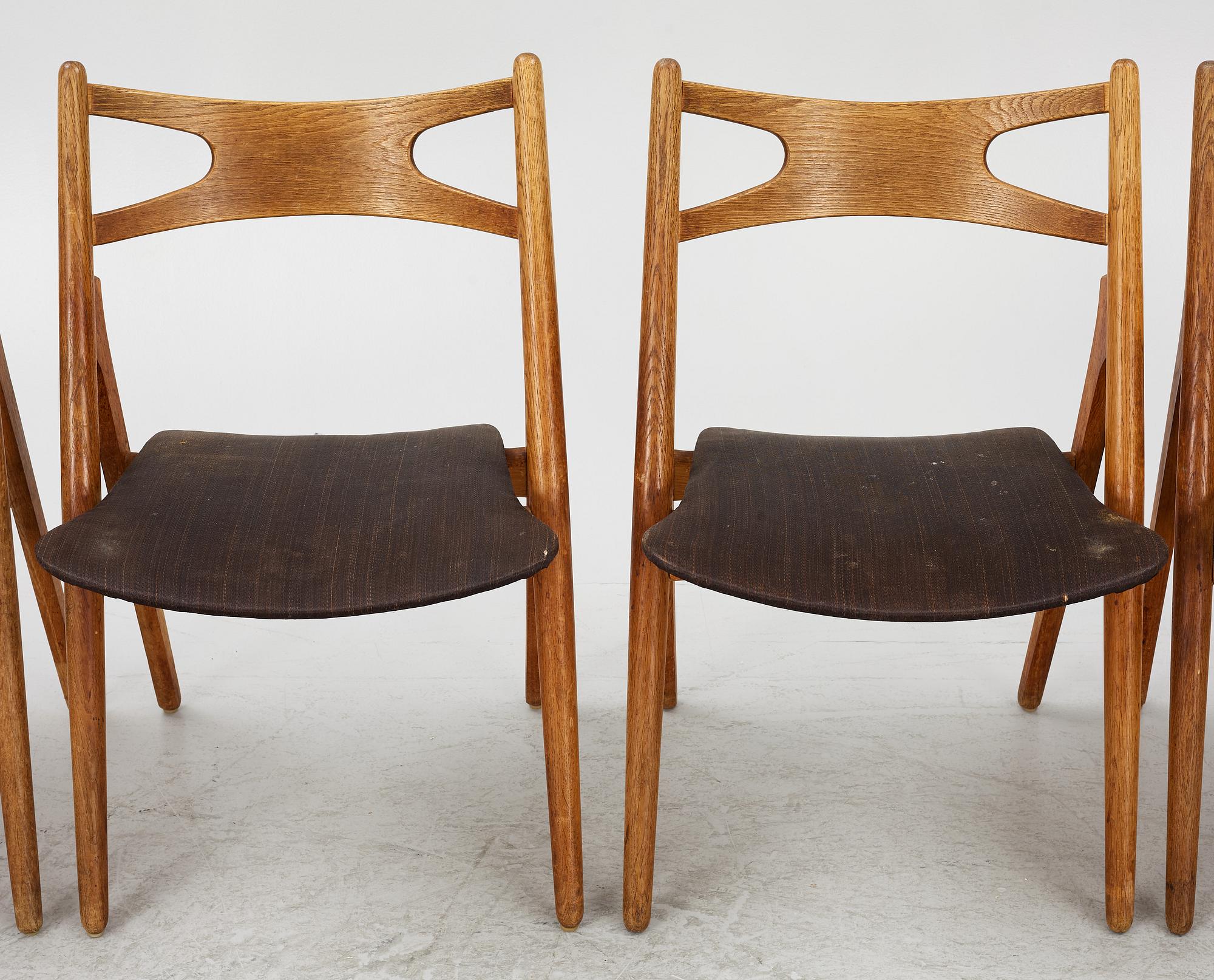 Hans J. Wegner, Six model CH-29 chairs Carl Hansen & Søn, mid-20th century.
