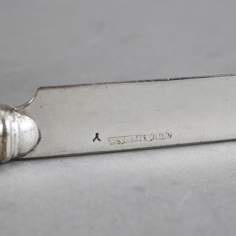 KNIVAR, silver, 12+5 st, "Empire", CG Hallberg, Stockholm, 1910.