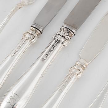 A Swedish Silver Cutlery, W.A. Bolin 'Model B', Stockholm 1937-1957 (126 pieces).