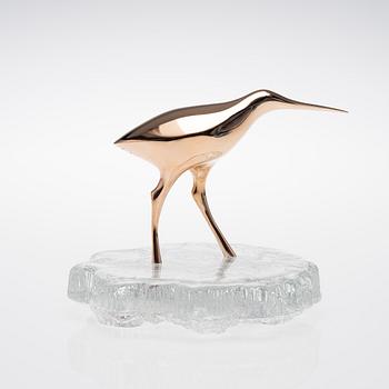 TAPIO WIRKKALA, A BIRD SCULPTURE. Snipe. Stamped Made in Finland, Kultakeskus Oy, Design: Tapio Wirkkala.