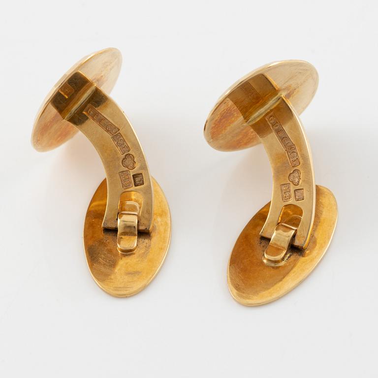 Manschettknappar, ett par, 18K guld, med monogram.