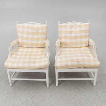 Armchairs a pair, Gustavian style, so-called Gripsholm chairs, 20th century.