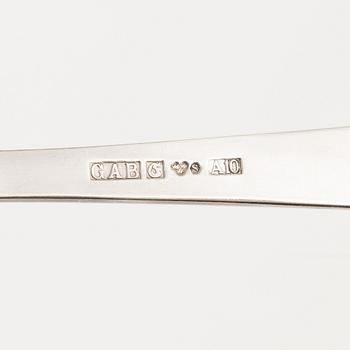 Jacob Ängman, bestickuppsättning, 128 delar, silver, "Rosenholm", GAB, mestadels Eskilstuna 1975.