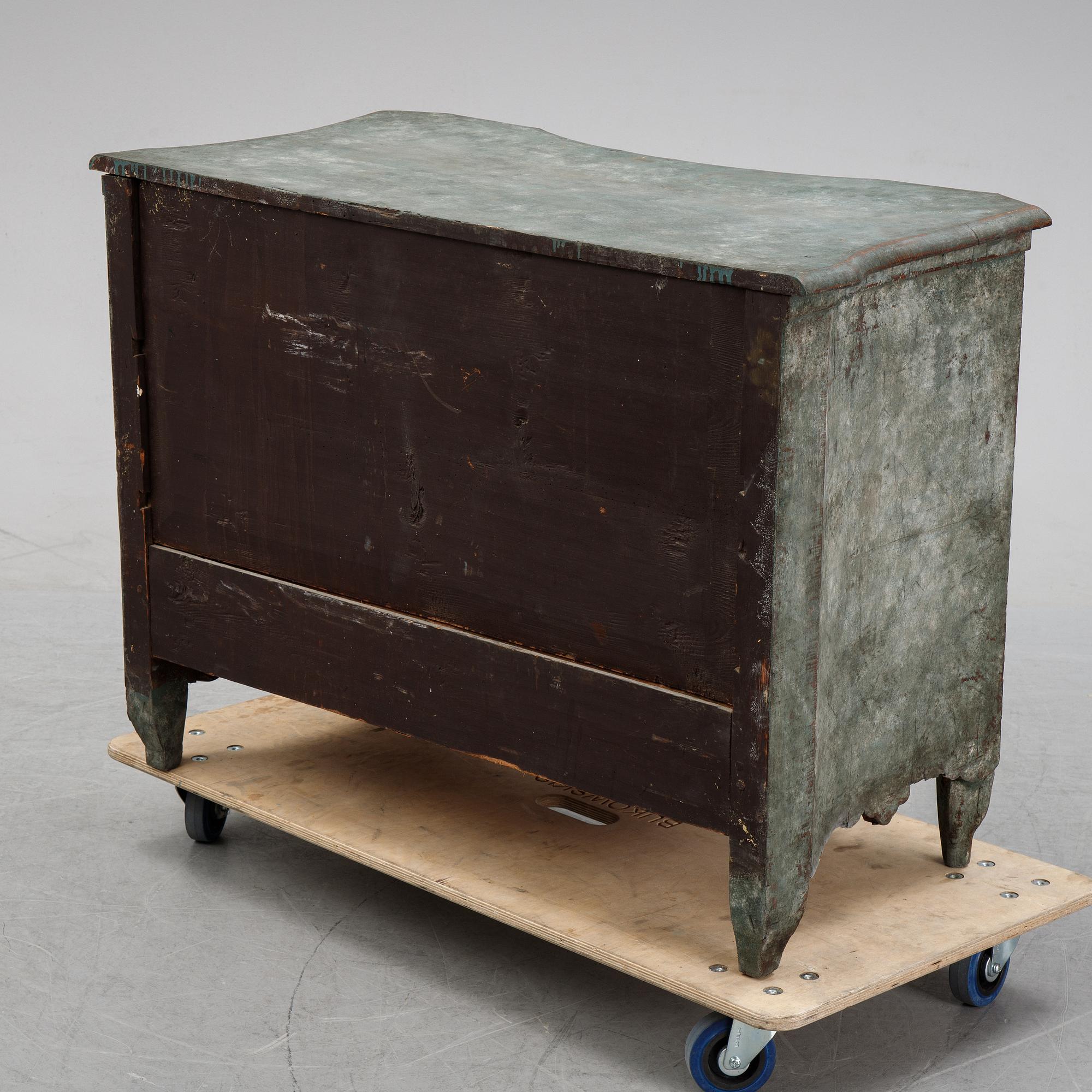 A baroque chest of drawers, 18th century.