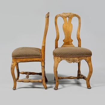 STOLAR, två stycken, rokoko, 1700-tal.
