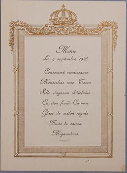 KUNGLIGA MENUER OCH MUSIKPROGRAM, ca 100 st, Sverige 1800-1900-tal.