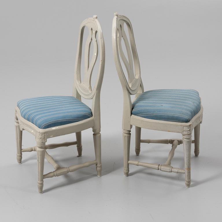 Chairs, a pair, attributed to Johan Erik Höglander (master in Stockholm 1777-1813), Gustavian.