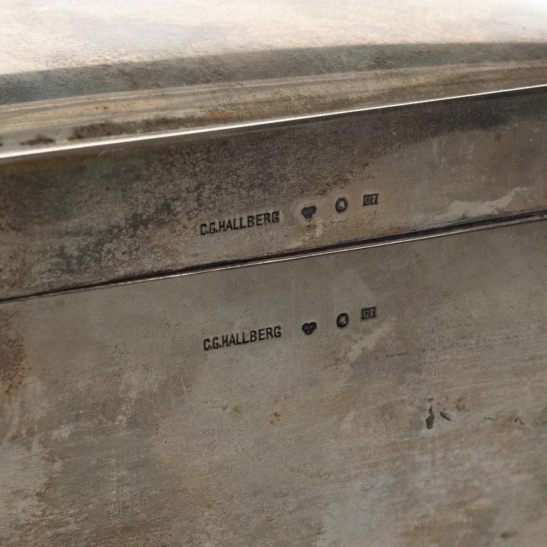 CG Hallberg, cigarrskrin, silver, Stockholm 1905.