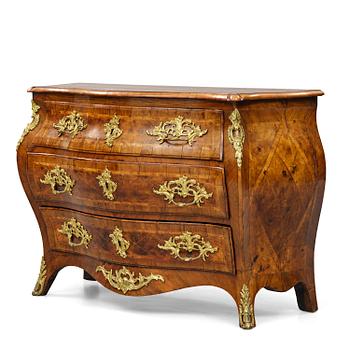 6. A Swedish parquetry rococo commode, Stockholm, later part 18th century.
