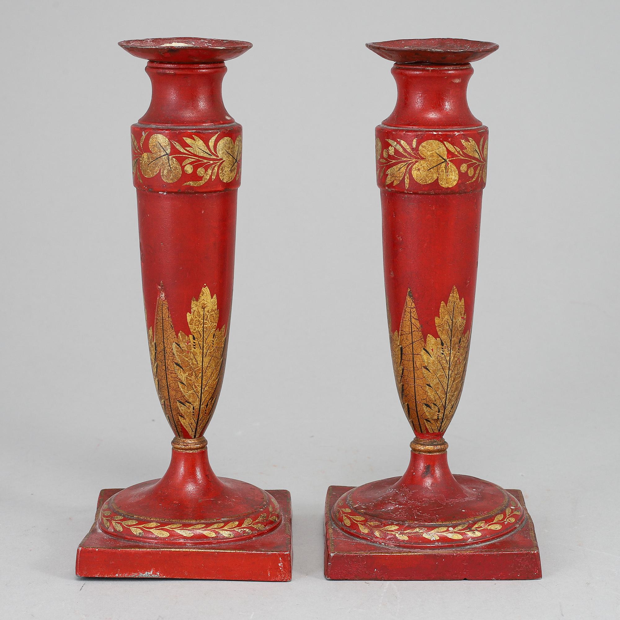 LJUSSTAKAR, ett par, Biedermeier, sannolikt Tyskland, 1800-talets första hälft.