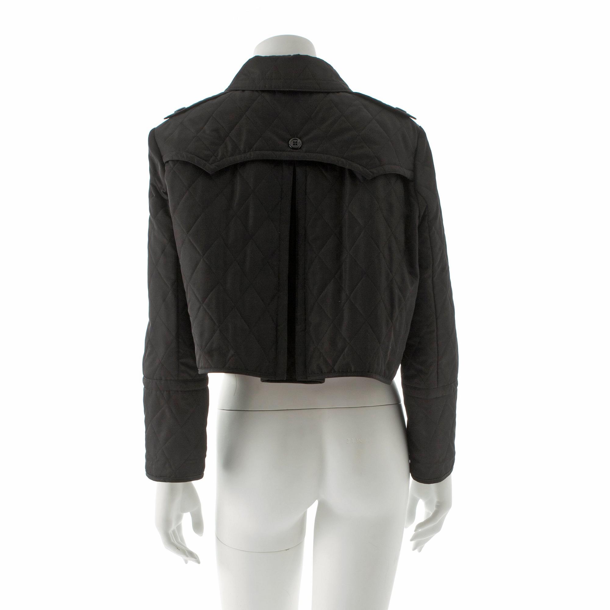 BUBERRY, a black quilted short jacket.