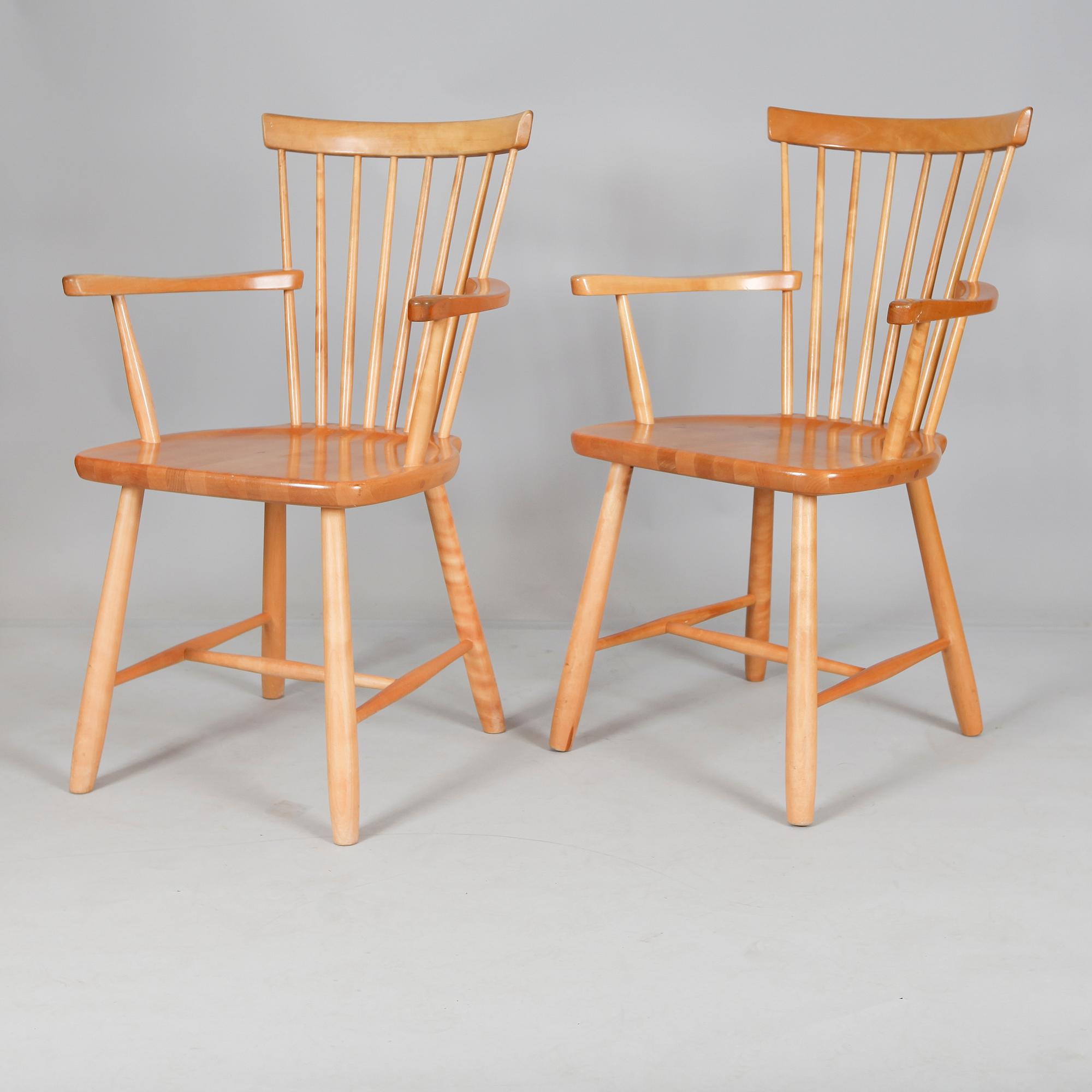 KARMSTOLAR, 1 par, "Lilla Åland", Carl Malmsten, Stolab 1990.