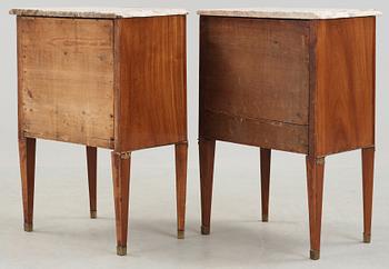 A pair of late Gustavian late 18th century chamber pot cupboards.