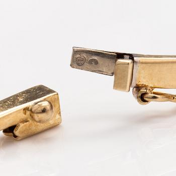 Halsband, 18K vit- och gultguld, diamant ca 0.10 ct.