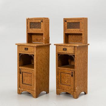 Bedside tables, a pair, first half of the 20th century.