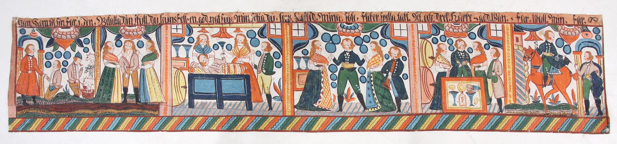BONADSMÅLNING, allmoge, 1800-tal.