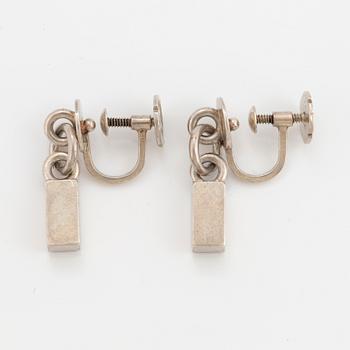 WIWEN NILSSON, a pair of silver earrings, Lund 1952.