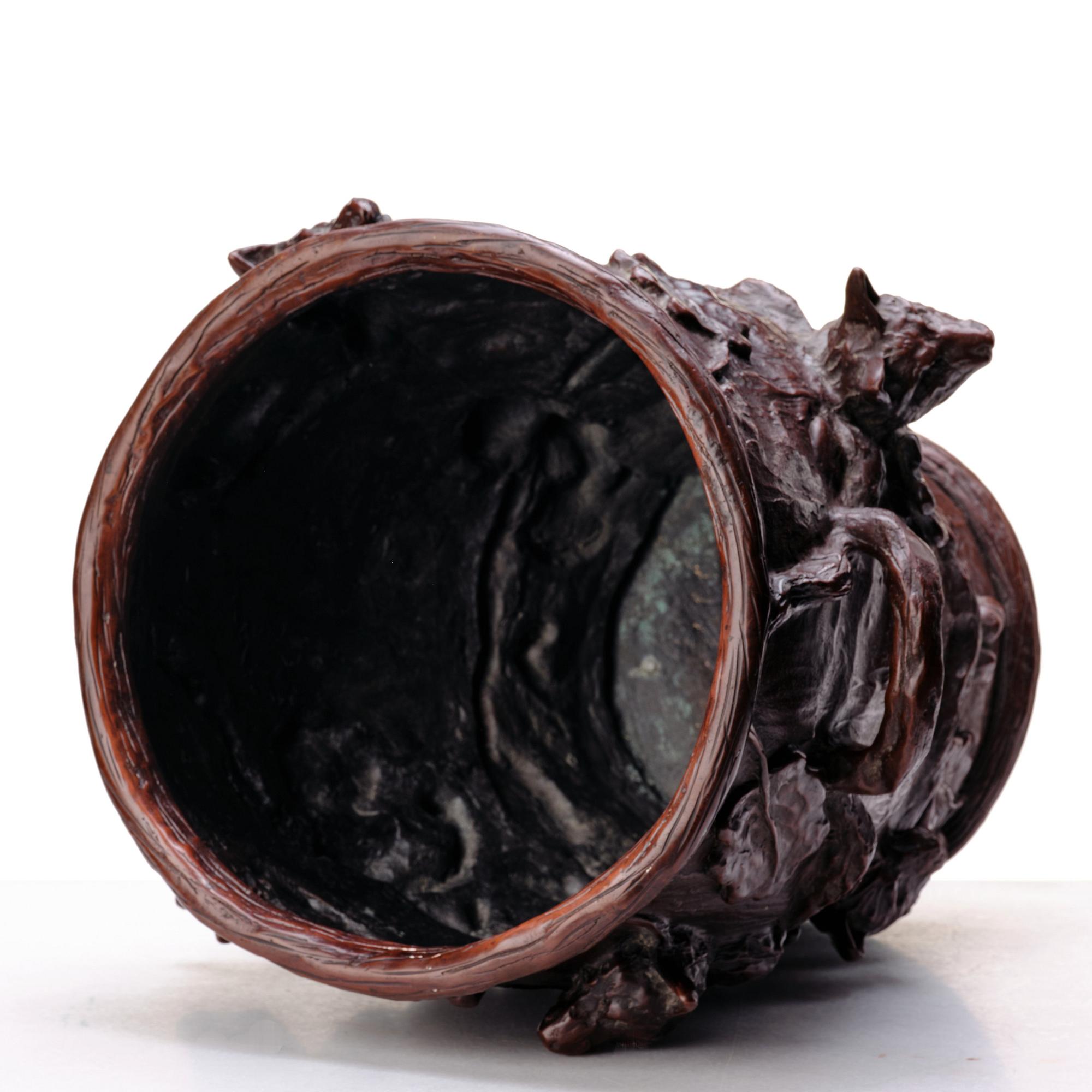 Ernst Billgren, a pair of patinated bronze jardinières, "I trädkronan", 2002, ed 9/100 and 10/100.