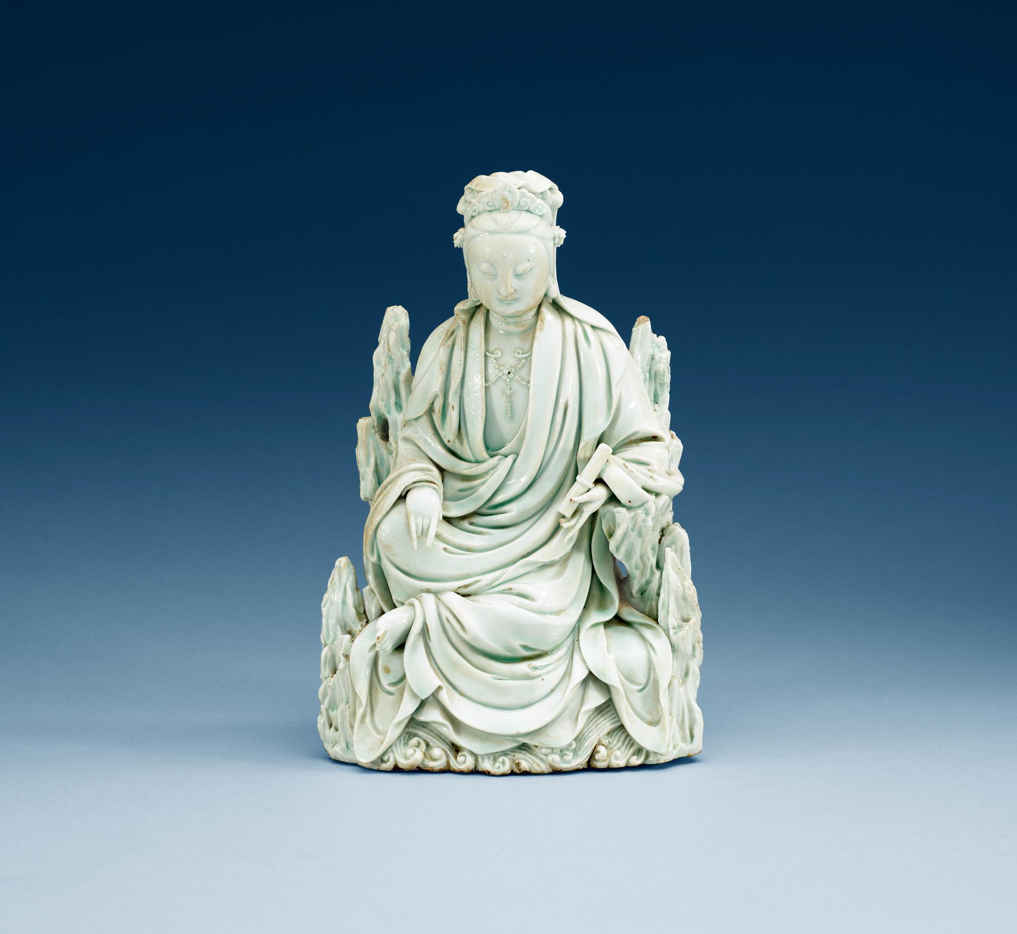 A blanc de chine figure of Guanyin, Ming dynasty.