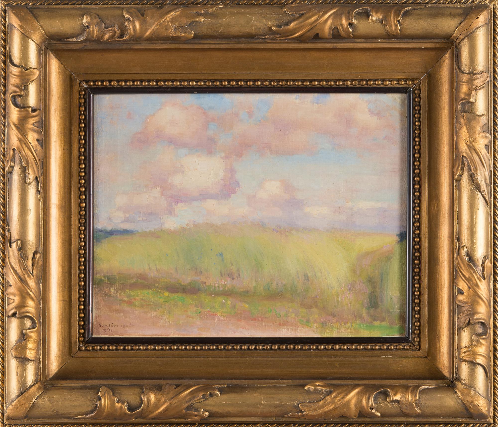 Eero Järnefelt, Grain field in a cloudy Landscape.