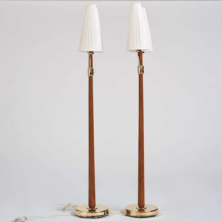 Hans Bergström, a pair of floor lamps, model "567", Ateljé Lyktan, Åhus, Sweden 1940-50's.