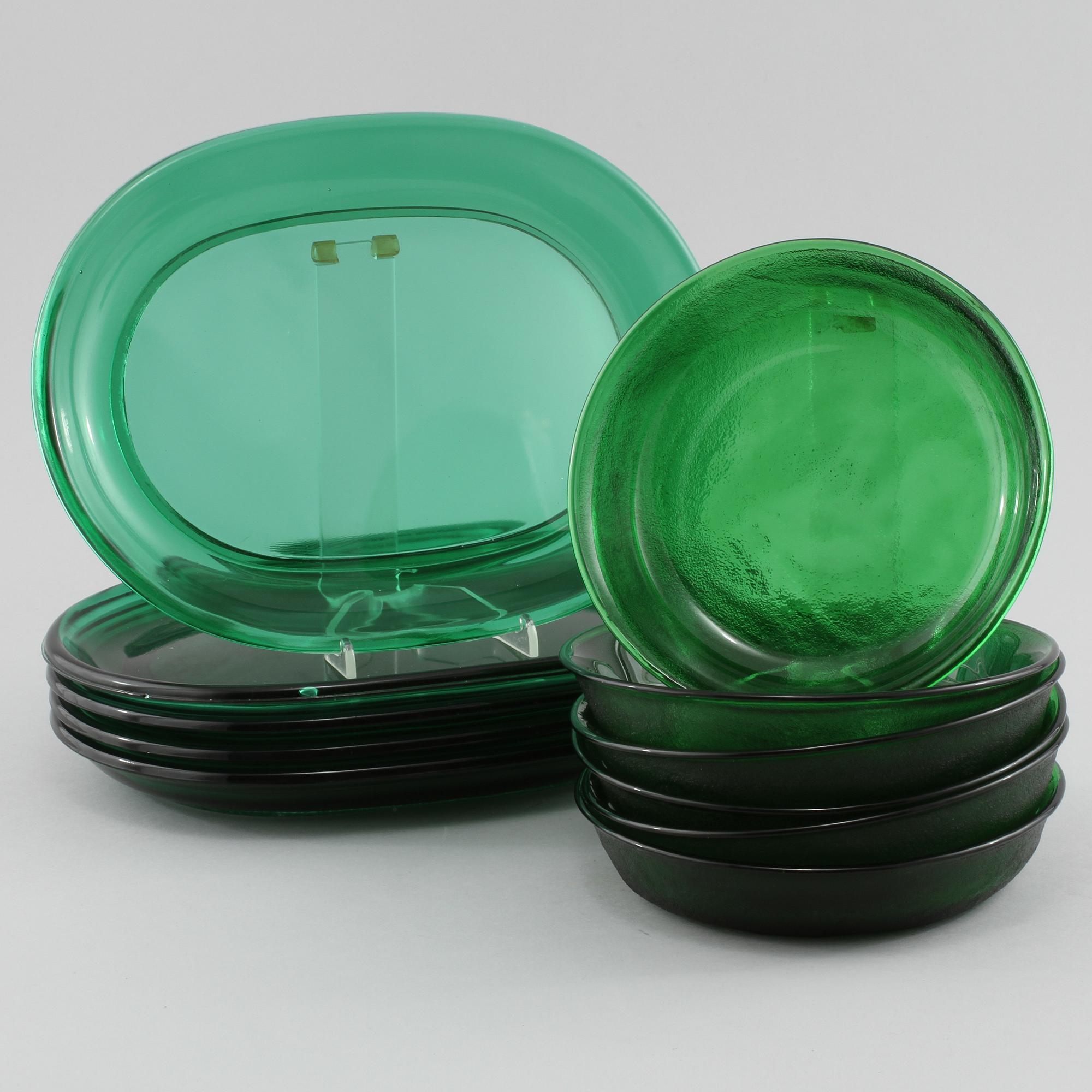 HUMMERTALLRIKAR, 5 st, samt SKÅLAR, 6 st, glas, delvis Josef Frank, Firma Svenskt Tenn, 1900-tal.