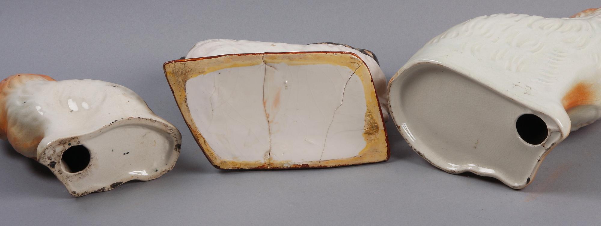 FIGURINER, 3 st, keramik, England, 1800/1900-tal.