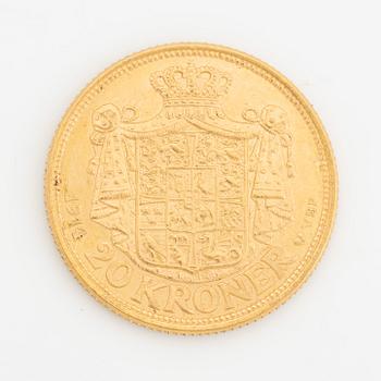 A Danish goldcoin, 20 kr, 1914.
