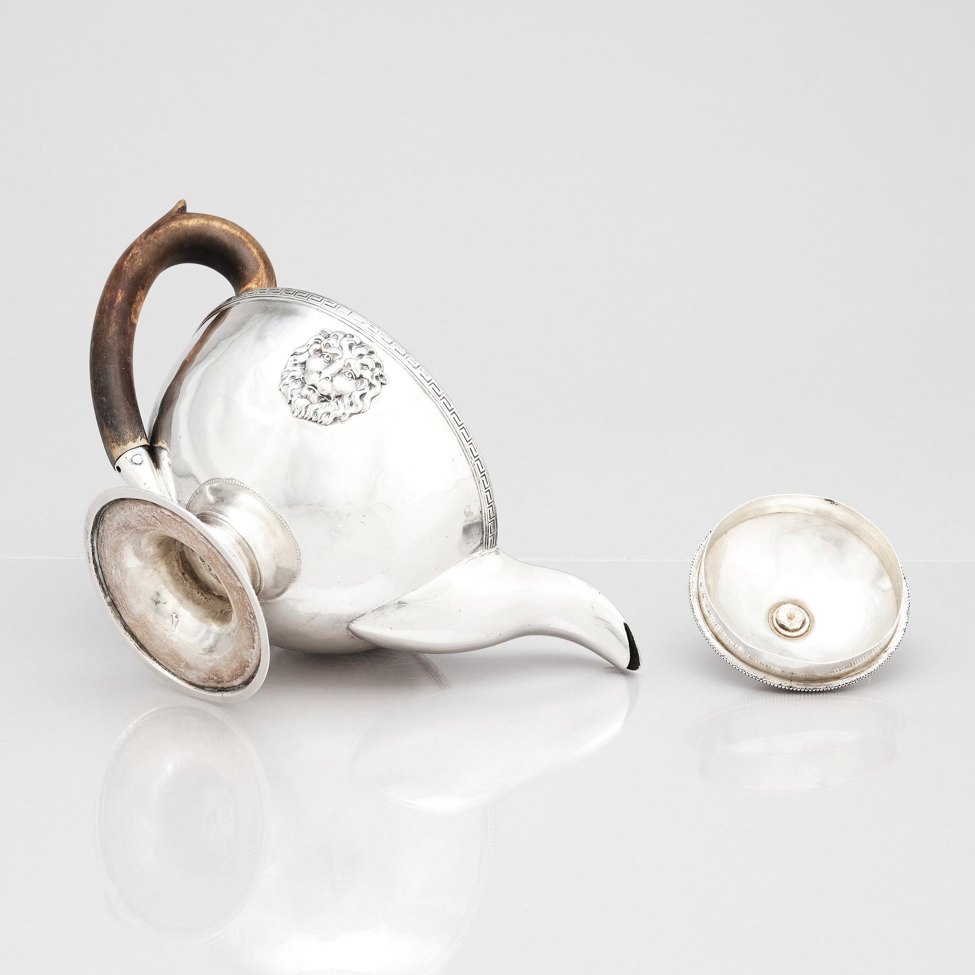 Adolf Zethelius, tekanna, silver, Stockholm 1812. Empire.