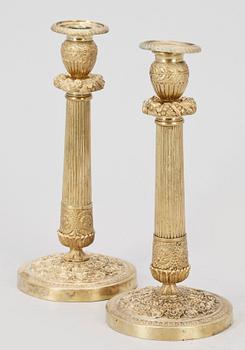 LJUSSTAKAR, ett par, empire, 1800-tal.