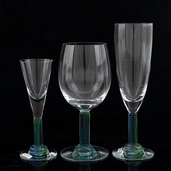 Kjell Engman, glasses, 11 pcs, "Nobis", Kosta Boda, late 20th Century.