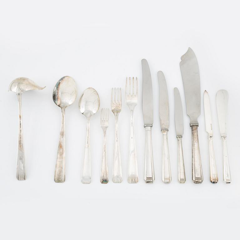 A 120- piece silver cutlery, bearing Swedish import marks, including CG. Hallberg, Stockholm, 1932.