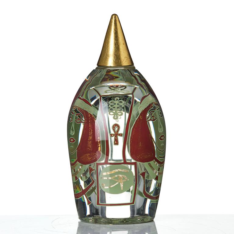 Hanne Dreutler, skulptur, glas, "Queen", numrerad 30b 5/12, Studio Åhus, 1997.