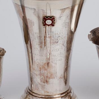 PARTI SILVER, 7st delar, bl.a C.G Hallberg, Stockholm, 1924. Totalvikt ca 600 g.