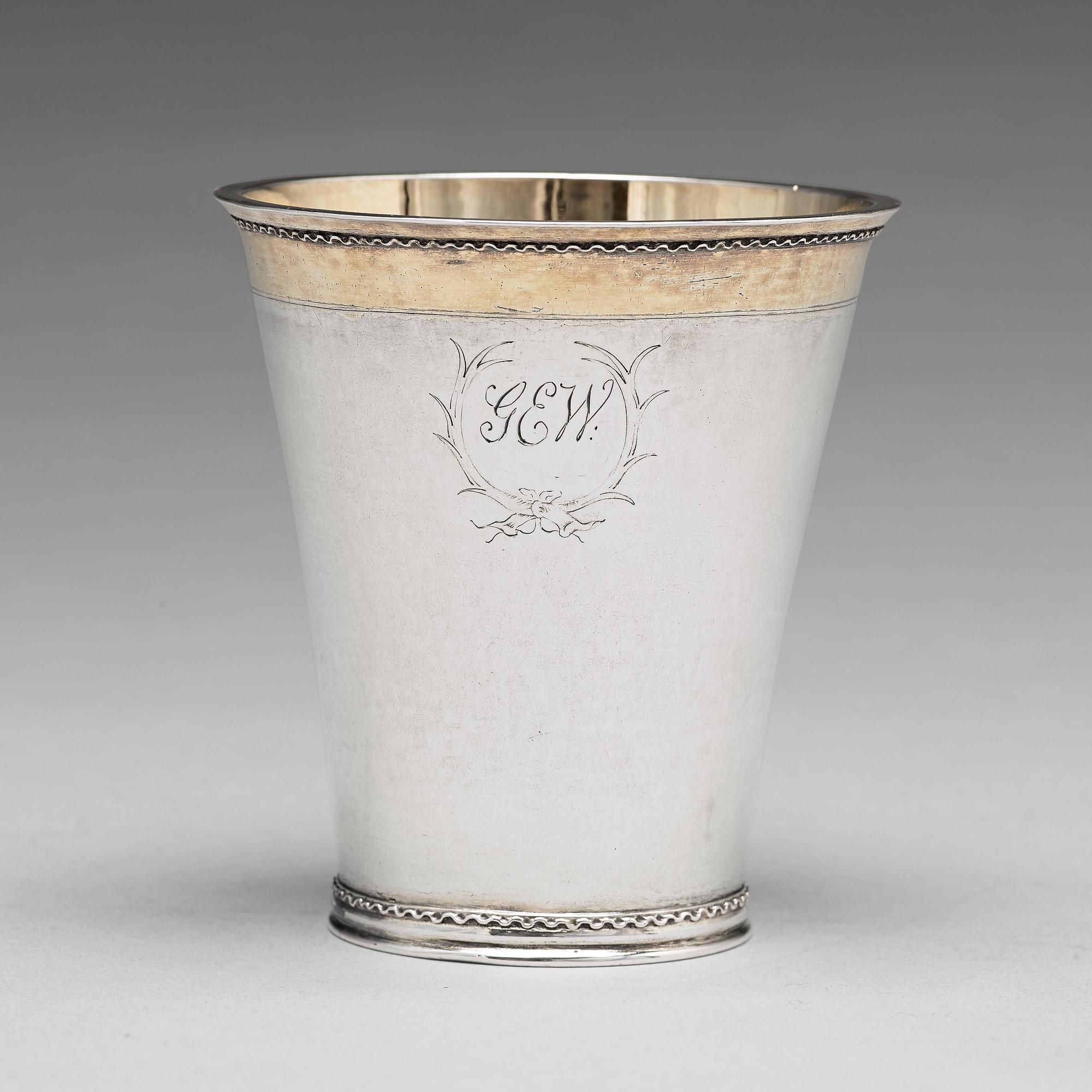 Augustinus Rudman, bägare, silver, Gävle (verksam 1696-1746). Karolinsk.