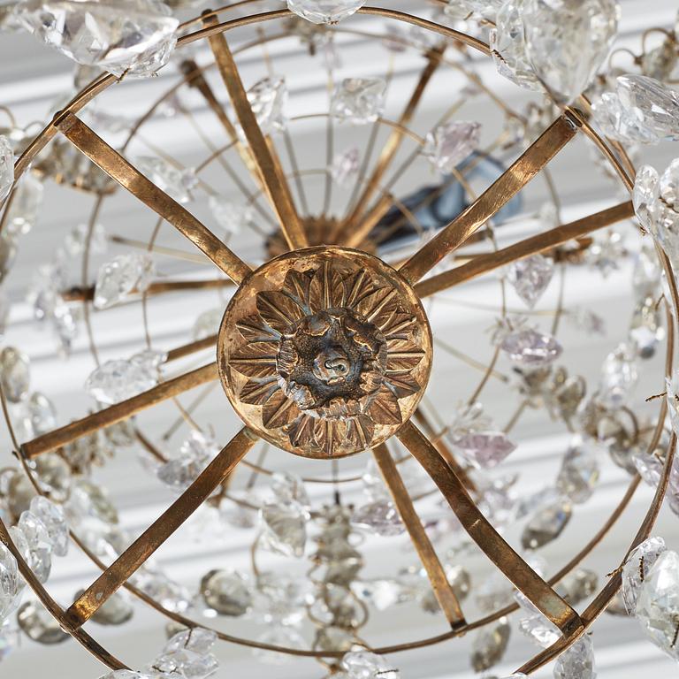 A Louis XVI late 18th century six-light chandlier.