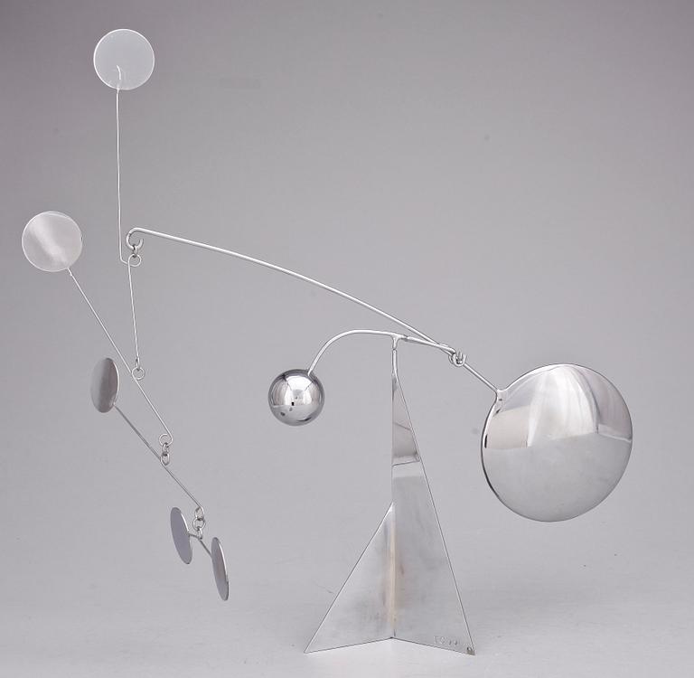 FRANCOIS COLETTE, skulptur, förkromad dat 1977.