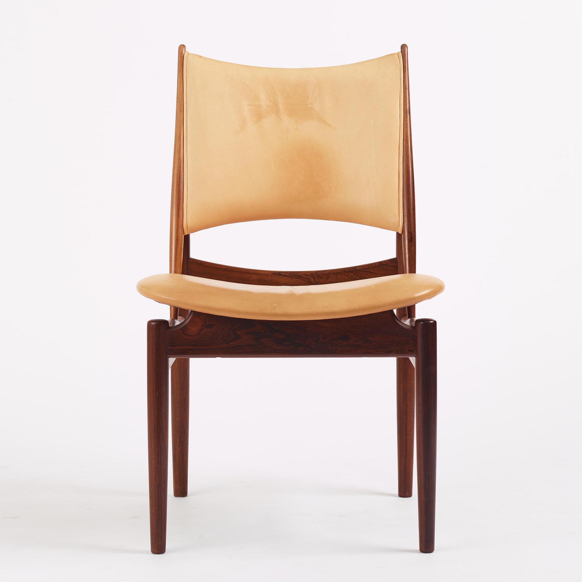 Finn Juhl, a rosewood "Egyptian" chair model FJ49, cabinetmaker Niels Vodder, Copenhagen, 1950s-60s.