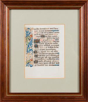 ILLUMINATED MANUSCRIPT, France/Rouen 1500-1510, from the Book of Hours.