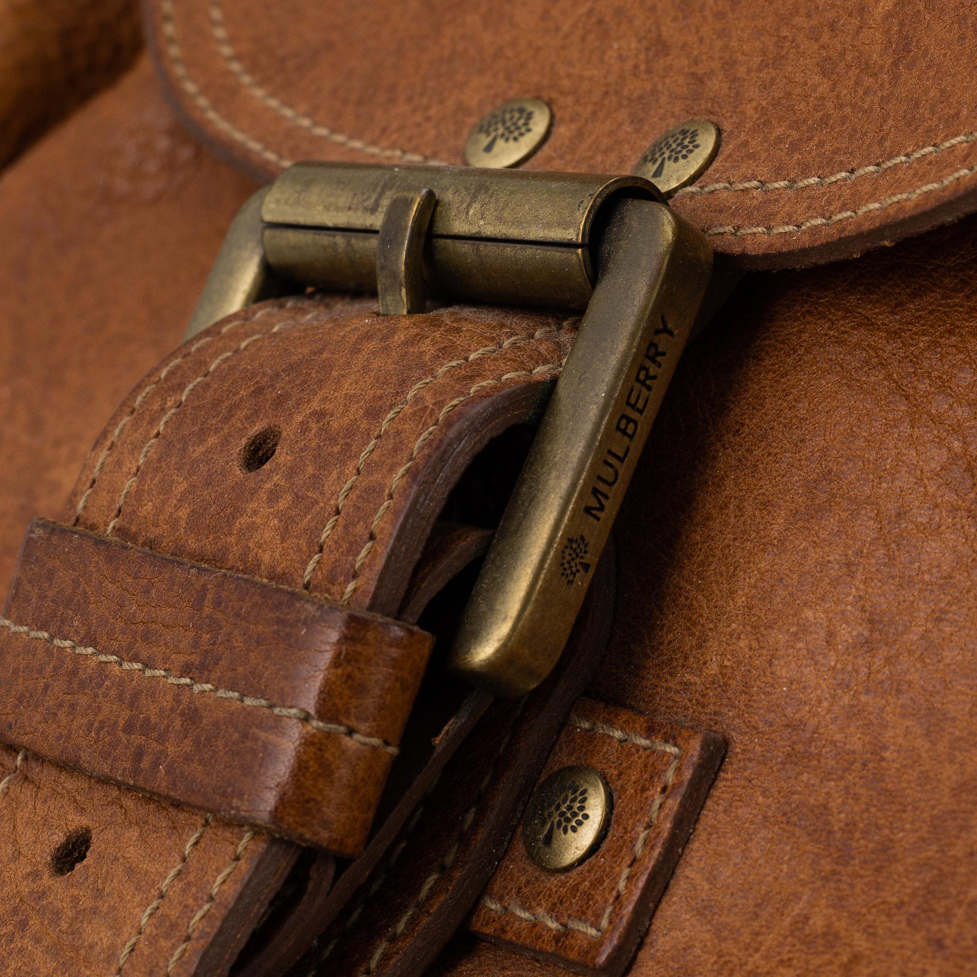 MULBERRY, a tan leather bag.